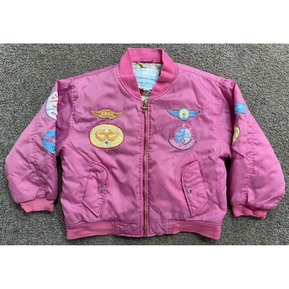 Boeing Authentic Airplane Flight Bomber Jacket Girls Youth kids Size 8